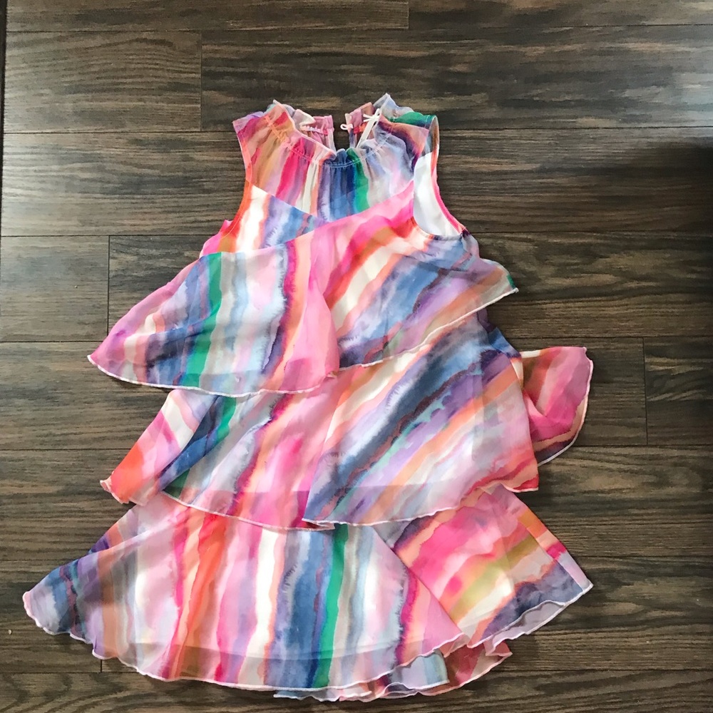 UK Next tiered multi color little girls dress